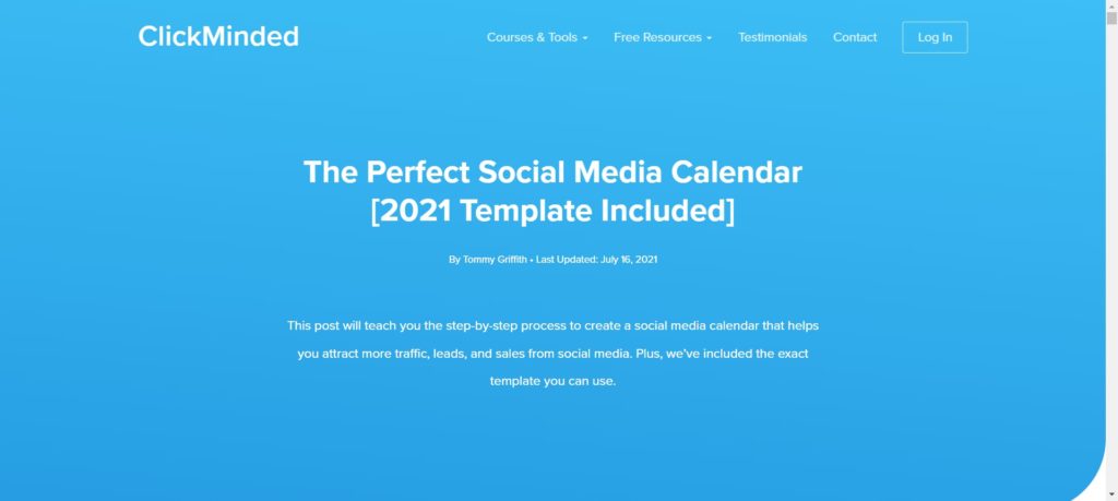 Free Content Calendar Template from Boot Camp Digital